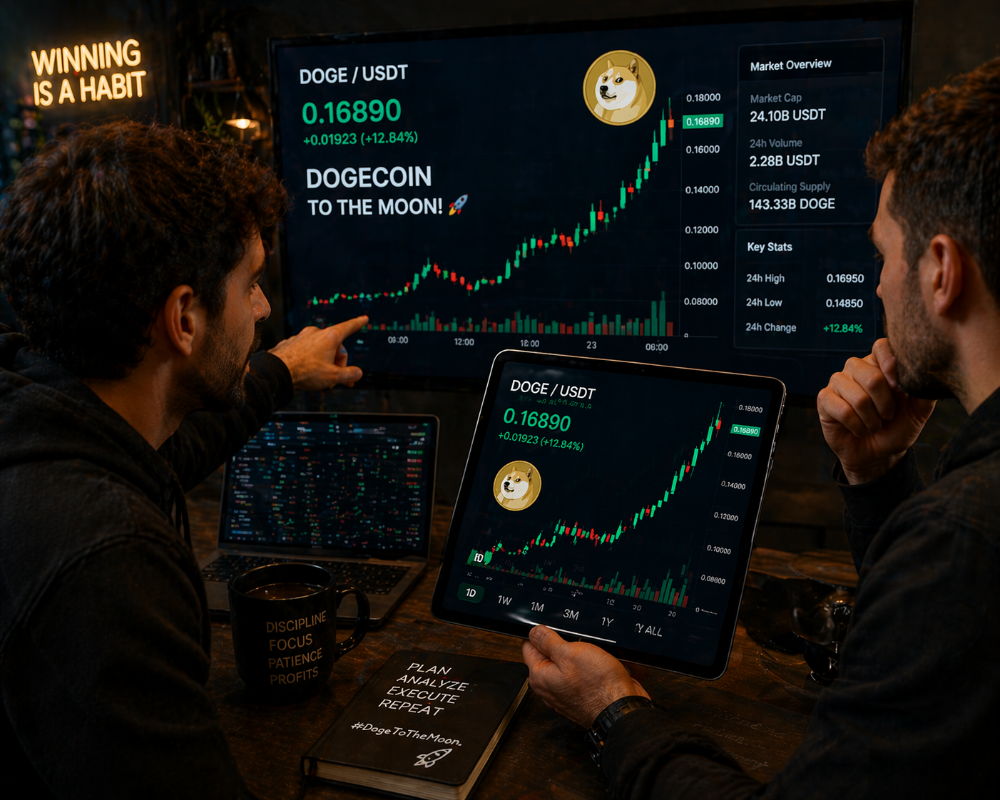 Analysis of a bullish Dogecoin chart