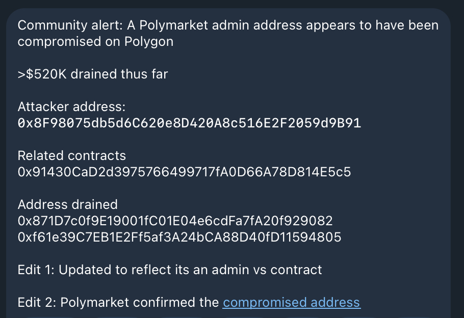 An attacker drained over $600,000 in a huge Polymarket exploit, attacking its UMA CTF Adapter smart contract on Polygon.